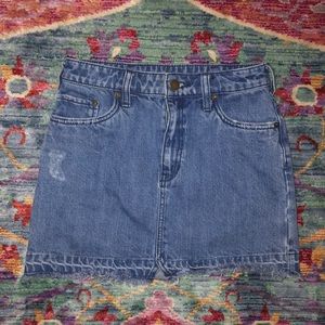 Free People distressed denim skirt